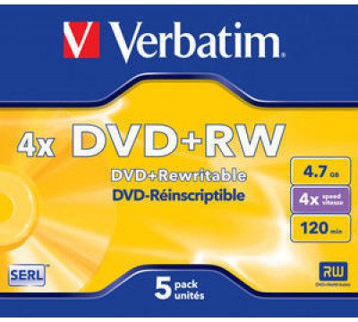 Verbatime - DVD+RW Matt Silver 4x Speed